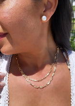 Load image into Gallery viewer, 18k Gold Filled Paper Clip Chain Necklace - 4mm Layering Piece
