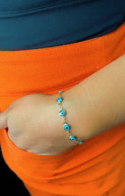 Load image into Gallery viewer, 18k Gold Filled Adjustable Evil Eye Bracelet Featuring Slide Clasp Hypoallergenic Jewelry
