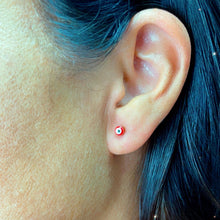 Load image into Gallery viewer, 18k Gold Filled Little Dot Evil Eye Stud Earrings Hypoallergenic Jewelry
