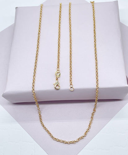 18k Gold Filled 2mm Cable Link Chain Dainty Necklace For Wholesale And Jewelry