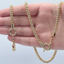 Load image into Gallery viewer, 18K Gold Filled Wheat Link Jewelry Set: Hypoallergenic Necklace &amp; Bracelet
