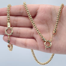Load image into Gallery viewer, 18K Gold Filled Wheat Link Jewelry Set: Hypoallergenic Necklace &amp; Bracelet
