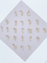Load image into Gallery viewer, 18k Gold Filled Cubic Zirconia Alphabet Letters Charms   CZ Dainty Pendants

