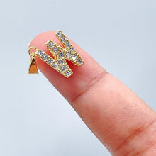 Load image into Gallery viewer, 18k Gold Filled Cubic Zirconia Alphabet Letters Charms CZ Dainty Pendants
