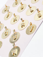 Load image into Gallery viewer, 18k Gold Filled Initial Charm: Micro Pave Zirconia Letter Pendant
