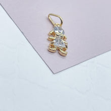Load image into Gallery viewer, 18k Gold Filled Kids Charm: Cubic Zirconia Boy or Girl Pendant
