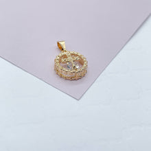 Load image into Gallery viewer, 18k Gold Filled Cross Charm Pendant with Cubic Zirconia
