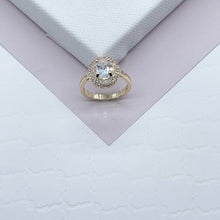 Load image into Gallery viewer, Art Deco 18k Gold Filled Oval Cubic Zirconia Ring, Engagement CZ Ring,
