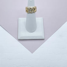 Load image into Gallery viewer, Adjustable 18k Gold Filled Thick Cuban Link Chain Ring With Micro Pavè Cubic Zirconia Dainty Ring And Jewelry Making Supplies
