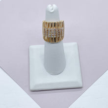 Load image into Gallery viewer, 18k Gold Filled Chunky Ring with Cubic Zirconia
