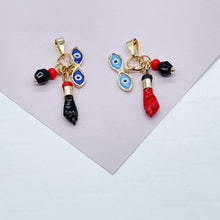 Load image into Gallery viewer, 18k Gold Filled Ojo de Santa Lucia &amp; Figa Charm Pendant

