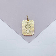 Load image into Gallery viewer, 18k Gold Filled Jesus Plate Charm With Diamond Cut Detail For Wholesale And

