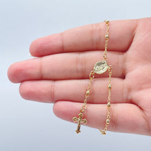 Load image into Gallery viewer, 18k Gold Filled Dainty Rosary Bracelet Our Lady of Guadalupe With Victorian
