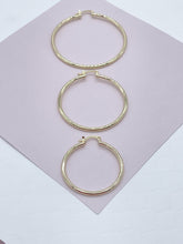 Load image into Gallery viewer, 18k Gold Filled Hoop Earrings: Plain Jewelry Making Supplies
