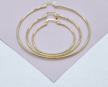 Load image into Gallery viewer, Light 18k Gold Filled Ultra Thin Hoops 1.7mm Thickness In S, M, L Sizes And Jewelry Making Supplies
