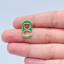 Load image into Gallery viewer, 18k Gold Filled Colorful Soda Can Caps Charms In Enamel Eight Colors to Choose Dainty Pull Tab Pop Pendant

