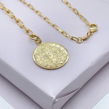 Load image into Gallery viewer, 18k Gold Filled Paper Clip Chain Necklace: Saint Benedict Medalla Lariat
