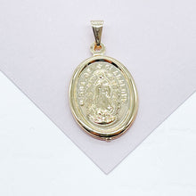 Load image into Gallery viewer, 18k Gold Filled Our Lady of Guadalupe Oval Pendant (15mm)
