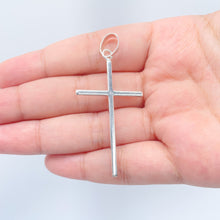 Load image into Gallery viewer, 18k Gold Filled VintageThin Plain Cross Pendant Charm, Silver, Rose Gold, Minimalist Jewelry Supplies
