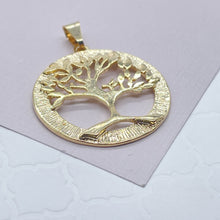 Load image into Gallery viewer, 18k Gold Filled Tree of Life Plain Round Medallion Pendant Charm For Necklace
