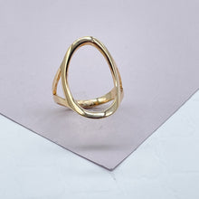 Load image into Gallery viewer, 18k Gold Filled Open Oval Ring Hallowed Oval Fashion Design
