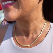 Load image into Gallery viewer, 18k Gold Filled 5mm Soft Flat Snake Chain Supplies

