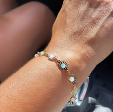 Load image into Gallery viewer, 18k Gold Filled Pastel Colorful UFO Bracelet, Color Flying Saucer Style Bracelet Jewelry
