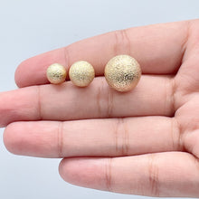 Load image into Gallery viewer, 18k Gold Filled Ball Stud Earrings: Matte Grooved Design
