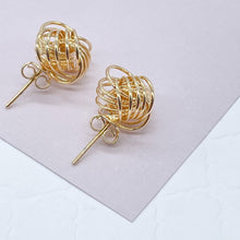 Load image into Gallery viewer, 18k Gold Filled Love Knot Stud Earrings
