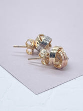 Load image into Gallery viewer, 18k Gold Filled Tri Color Love Knot Stud Earrings
