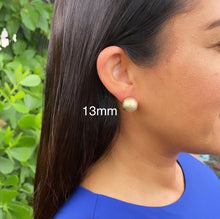 Load image into Gallery viewer, 18k Gold Filled Ball Stud Earrings: Matte Grooved Design
