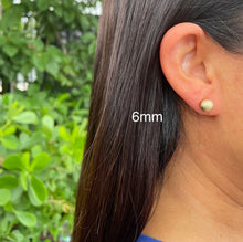 Load image into Gallery viewer, 18k Gold Filled Ball Stud Earrings: Matte Grooved Design
