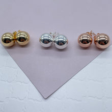 Load image into Gallery viewer, 18k Gold Filled Ball Stud Earrings: 13mm, Minimalist Style
