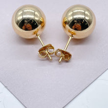 Load image into Gallery viewer, 18k Gold Filled 12mm Ball Stud Earrings

