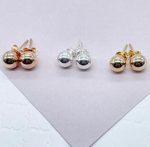 Load image into Gallery viewer, 18k Gold Filled Ball Stud Earrings: 6mm Plain Solid
