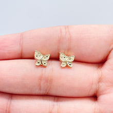 Load image into Gallery viewer, 18k Gold Filled Butterfly Stud Earrings: Dainty Jewelry
