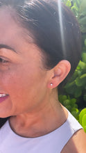 Load image into Gallery viewer, 18k Gold Filled Tiny Hanging Cross with Cubic Zirconia Stud Earrings Jewelry
