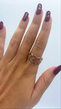 Load image into Gallery viewer, 18k Gold Filled Adjustable Tri-Color Matte Heart Ring Tricolor Jewelry
