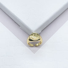 Load image into Gallery viewer, 18k Gold Filled Adjustable Smiling Face Rings with Enamel Colors Adjustable Colorful Smiley Summer Rings
