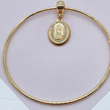 Load image into Gallery viewer, 18k Gold Filled Bangle Featuring Lady Of Guadalupe Charm  Pendant Jewelry Supplies
