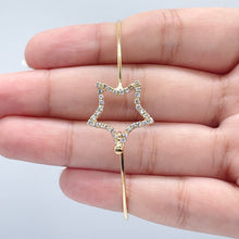 Load image into Gallery viewer, 18k Gold Filled Dainty Cubic Zirconia Circle Or Star Bangle Bracelet Jewelry Supplies
