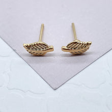 Load image into Gallery viewer, Dainty 18k Gold Filled Stud Earrings: Geometric, Shell, Leaf
