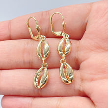 Load image into Gallery viewer, 18k Gold Filled Light Hollow Cowrie Shells Dangling Earrings
