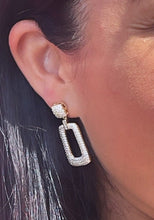 Load image into Gallery viewer, 18K Gold Filled Square Micro Pave Cubic Zicornia Dangling Party Earrings

