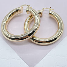 Load image into Gallery viewer, 18k Gold Filled 8mm Thick Hoop Earrings, Chunk Gold Hoop, Fat Hoop Earrings And Jewelry Making Supplies
