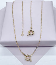 Load image into Gallery viewer, 18k Gold Filled Dainty Paper Clip Chain Featuring Front Large Spring Clasp,
