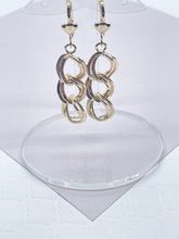 Load image into Gallery viewer, Chunky Hollowed 18k Gold Filled Double Rugged Link Light Set Necklace, Earrings and Bracelet,
