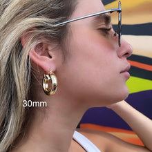 Load image into Gallery viewer, 18k Gold Filled 8mm Thick Hoop Earrings, Chunk Gold Hoop, Fat Hoop Earrings And Jewelry Making Supplies
