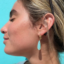 Load image into Gallery viewer, 18k Gold Filled Aqua Blue Teardrop Earrings

