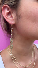 Load image into Gallery viewer, Long 18k Gold Filled Heart Dangle Earrings with Ball Chain

